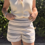 Woven Striped shorts plus-size - AMOUR781