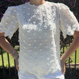 Scalloped short sleeve top plus-size - AMOUR781