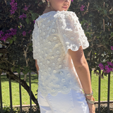 Scalloped short sleeve top plus-size - AMOUR781
