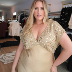 GOLD SEQUIN ELODIE DRESS plus-size - AMOUR781