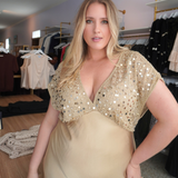 GOLD SEQUIN ELODIE DRESS plus-size - AMOUR781
