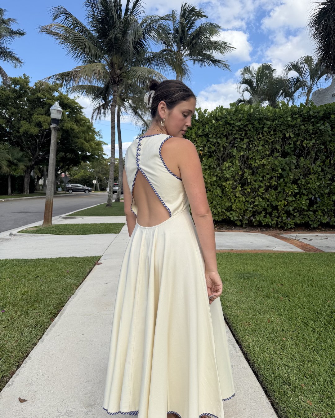 Open Back Midi Swing Dress plus-size - AMOUR781