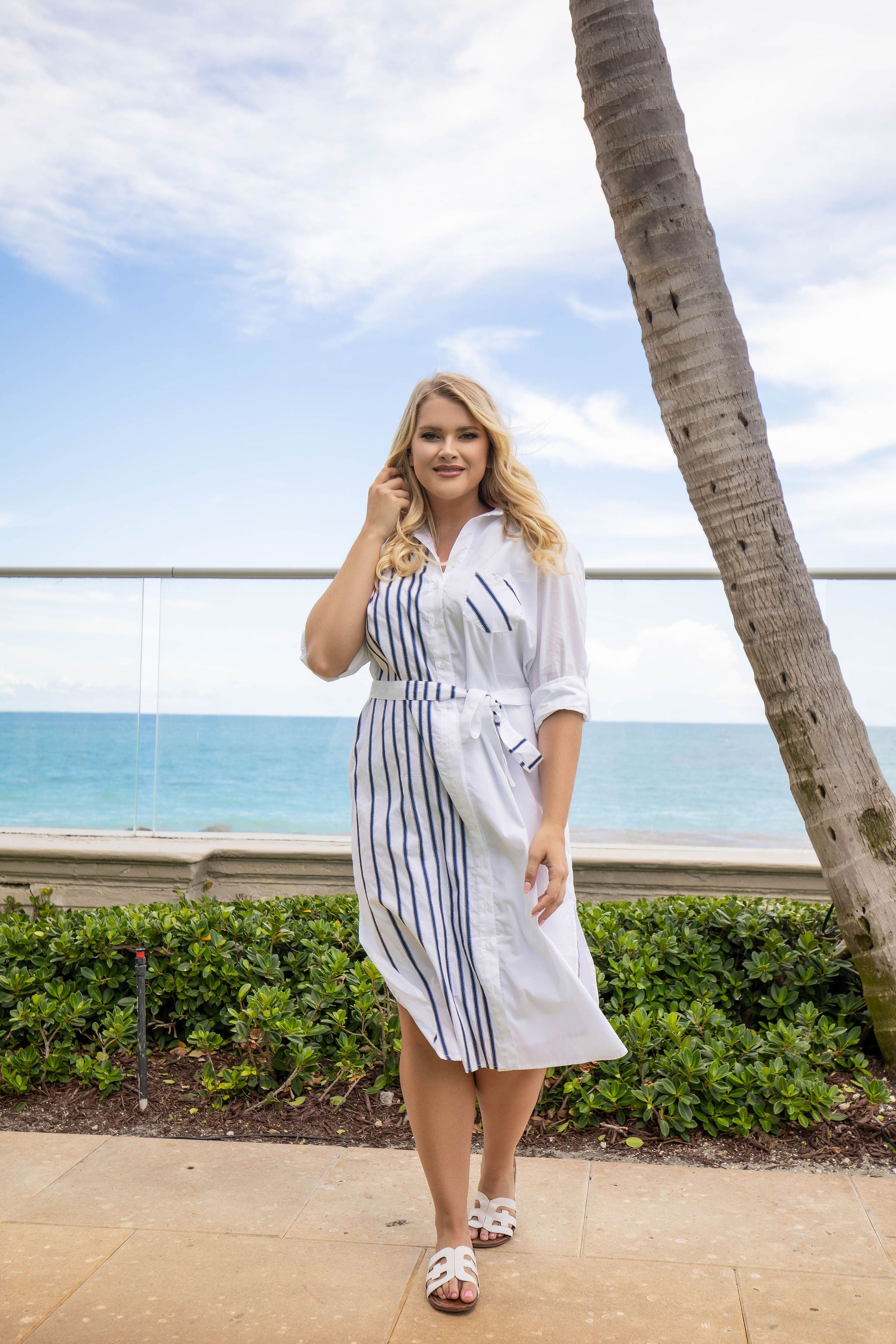 LONG ALEX SHIRTDRESS RIBBON plus-size - AMOUR781