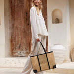 LARGE RATTAN CANE WEAVE HANDBAG plus-size - AMOUR781