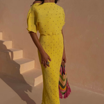 Yellow Tilly Dress plus-size - AMOUR781
