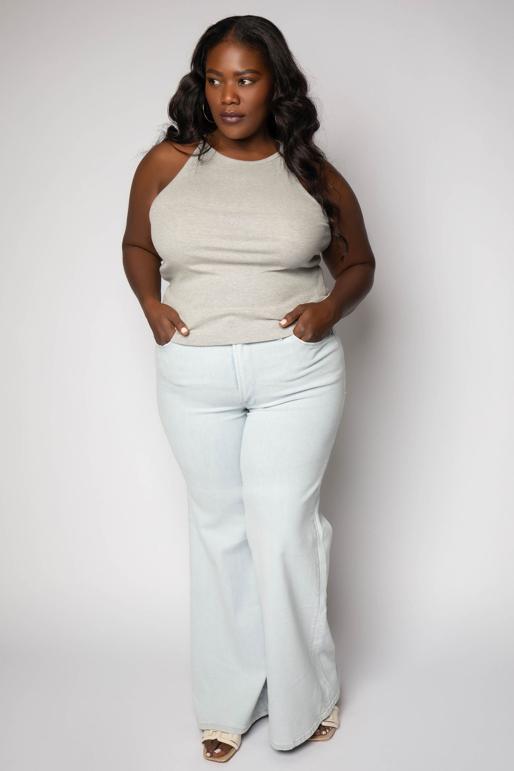 MICRO RIB CREWNECK TANK plus-size - AMOUR781
