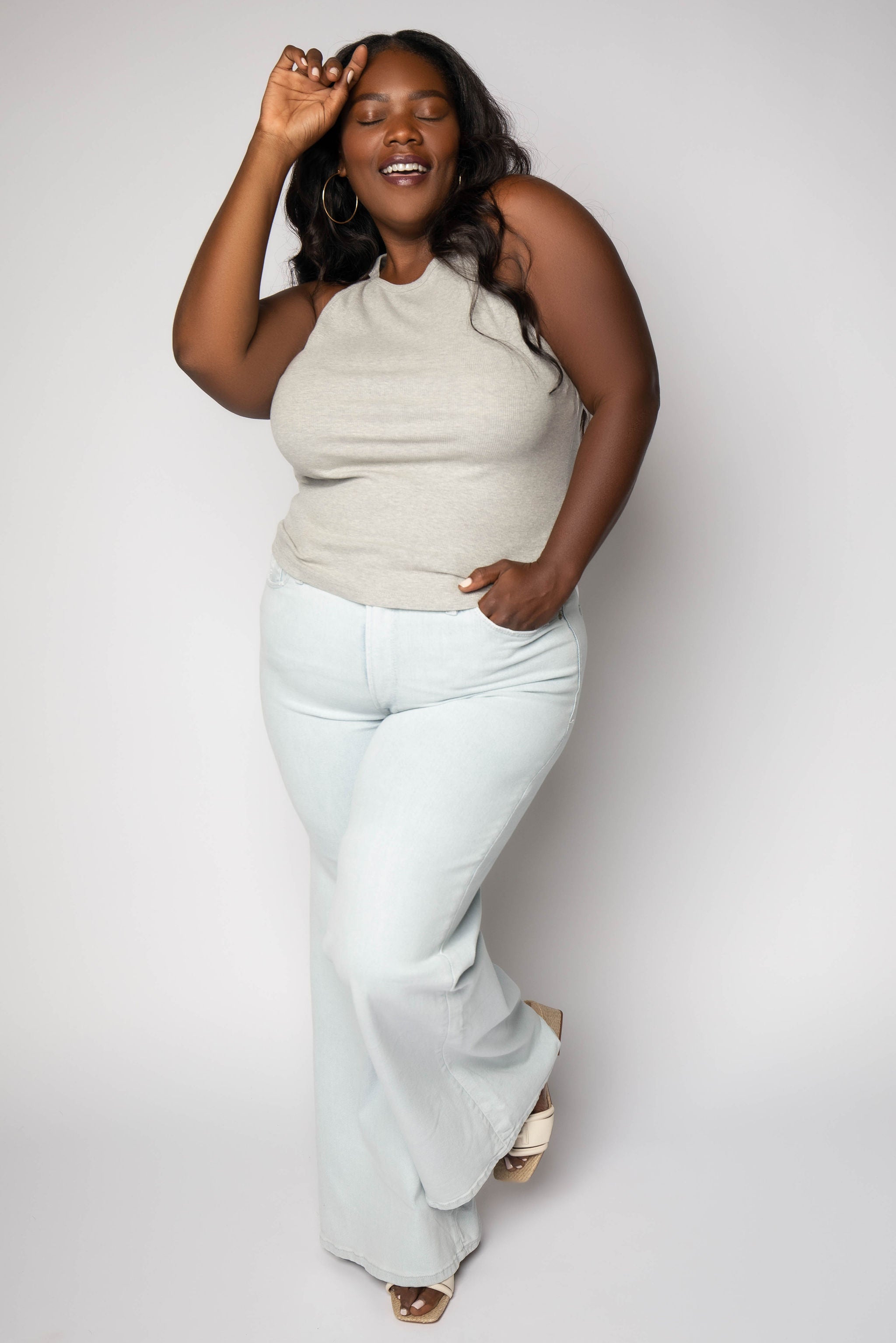MICRO RIB CREWNECK TANK plus-size - AMOUR781