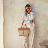 RATTAN CANE WEAVE TOTE BAG plus-size - AMOUR781