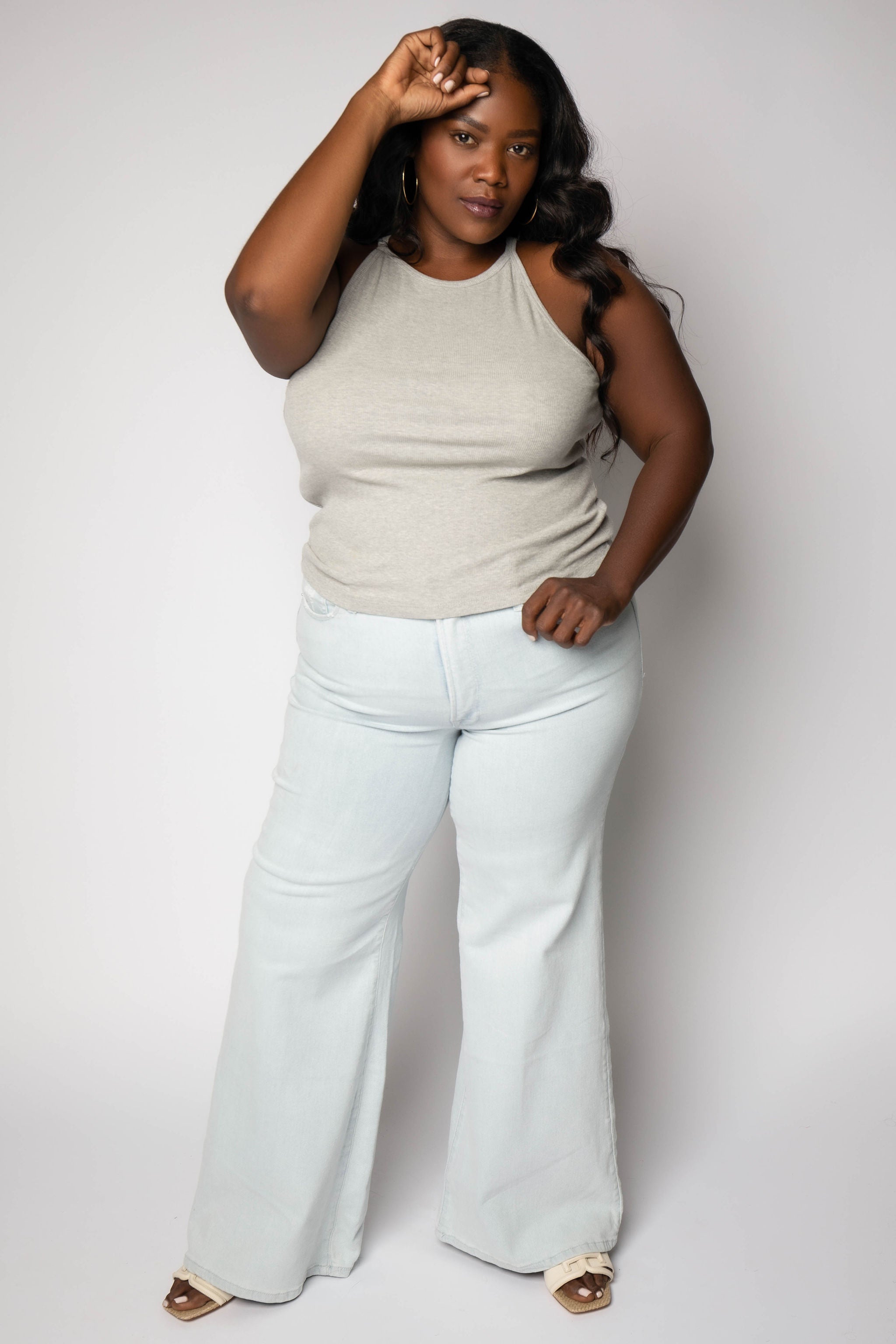 MICRO RIB CREWNECK TANK plus-size - AMOUR781