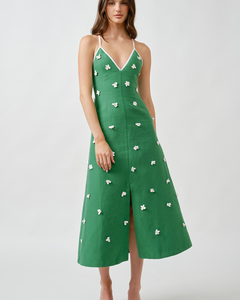 A LINE MIDI DRESS WITH SEQUIN FLOWER EMBELLISHMENT plus-size - AMOUR781