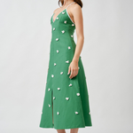 A LINE MIDI DRESS WITH SEQUIN FLOWER EMBELLISHMENT plus-size - AMOUR781