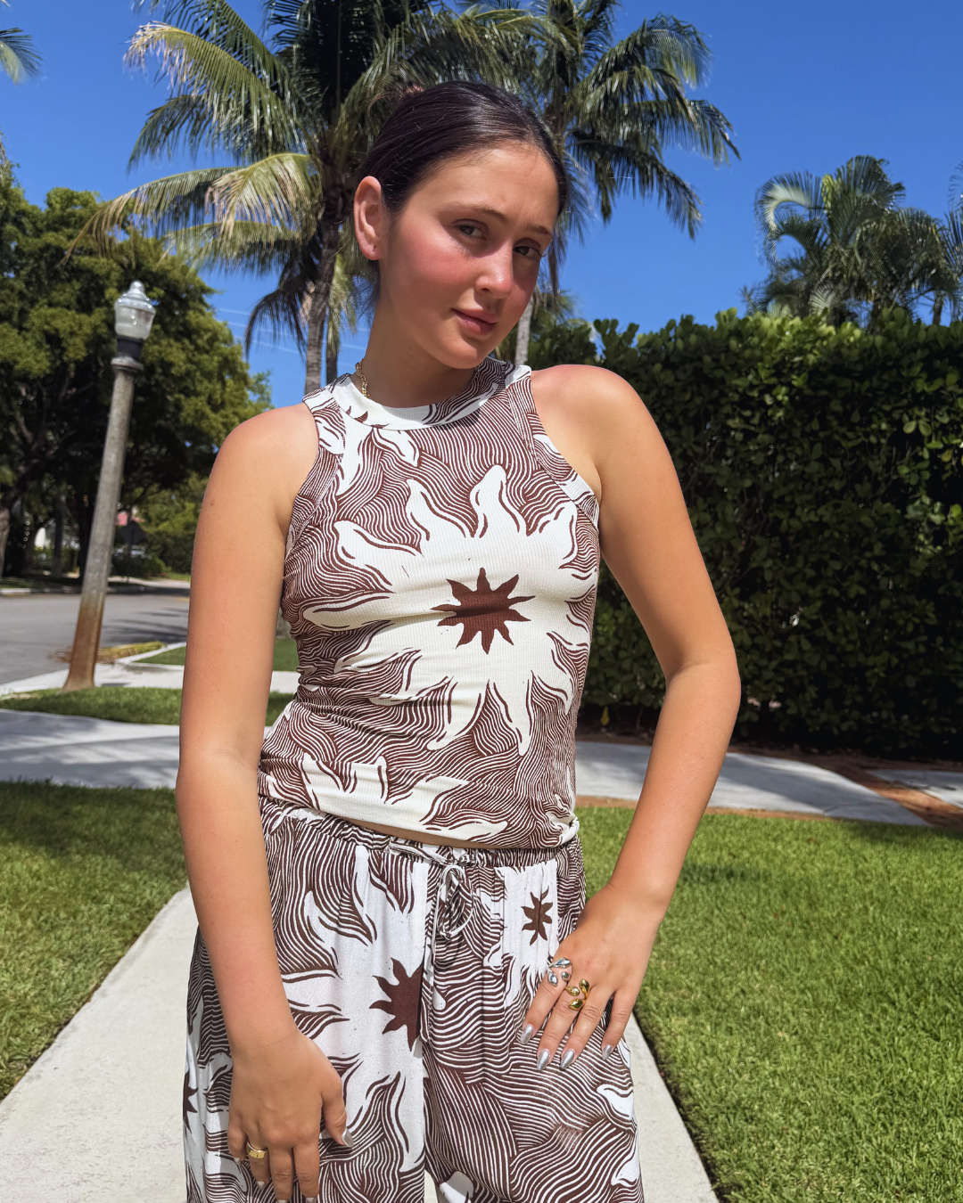 Chocolate Solei Rib Tank plus-size - AMOUR781