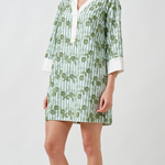 FLOWER EMBROIDERED STRIPE MINI TUNIC DRESS plus-size - AMOUR781