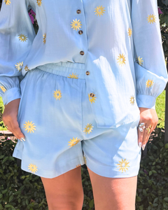 Ice Blue Sun Elissa Shorts plus-size - AMOUR781