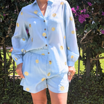 Ice Blue Sun Miley Shirt plus-size - AMOUR781