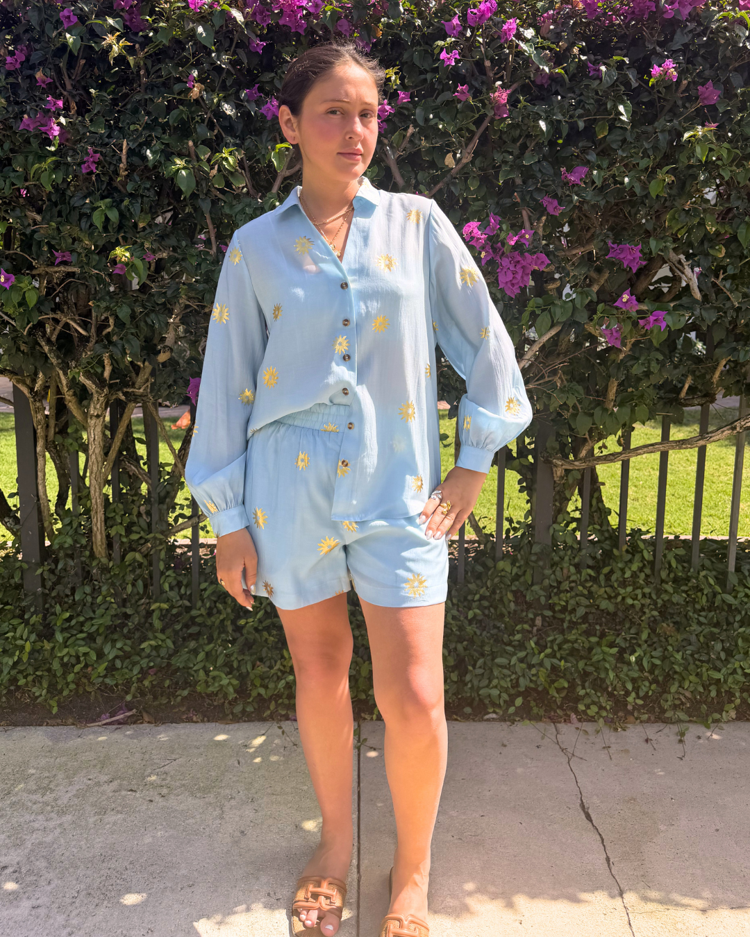 Ice Blue Sun Elissa Shorts plus-size - AMOUR781
