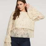 LACEY TIERED LONG SLEEVE BLOUSE plus-size - AMOUR781