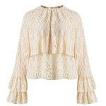 LACEY TIERED LONG SLEEVE BLOUSE plus-size - AMOUR781