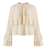 LACEY TIERED LONG SLEEVE BLOUSE plus-size - AMOUR781