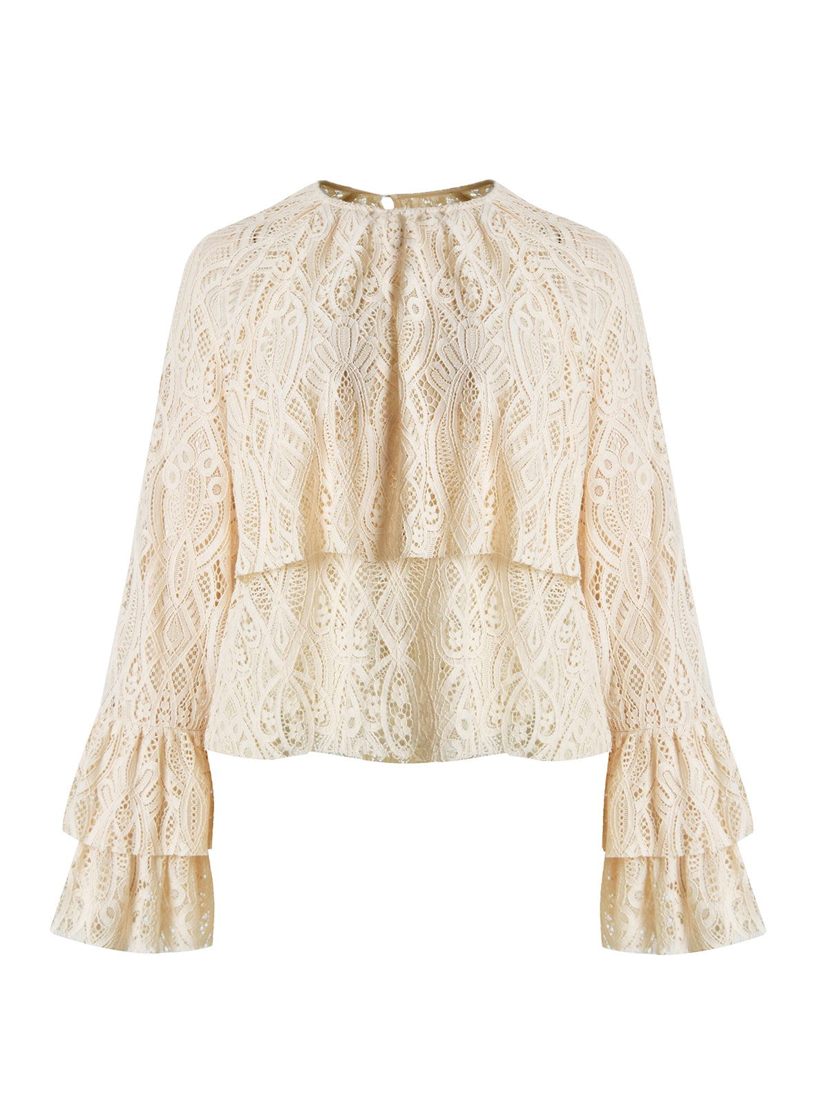 LACEY TIERED LONG SLEEVE BLOUSE plus-size - AMOUR781