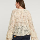 LACEY TIERED LONG SLEEVE BLOUSE plus-size - AMOUR781