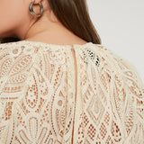 LACEY TIERED LONG SLEEVE BLOUSE plus-size - AMOUR781