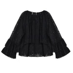 LACEY TIERED LONG SLEEVE BLOUSE plus-size - AMOUR781