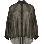 SHEER GREEN LEOPARD BUTTON UP plus-size - AMOUR781