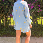Ice Blue Sun Miley Shirt plus-size - AMOUR781