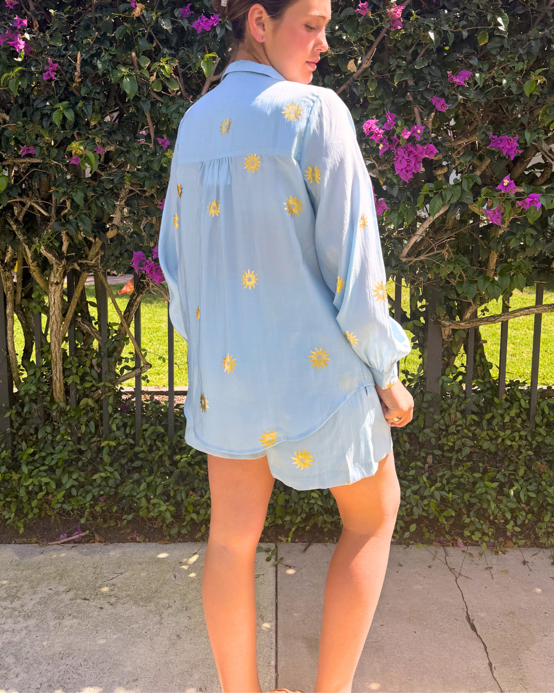 Ice Blue Sun Miley Shirt plus-size - AMOUR781