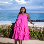 PAPER POPLIN STRAP DRESS plus-size - AMOUR781