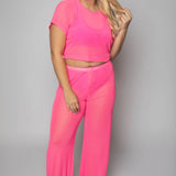 MESH WIDE PANTS - AMOUR781