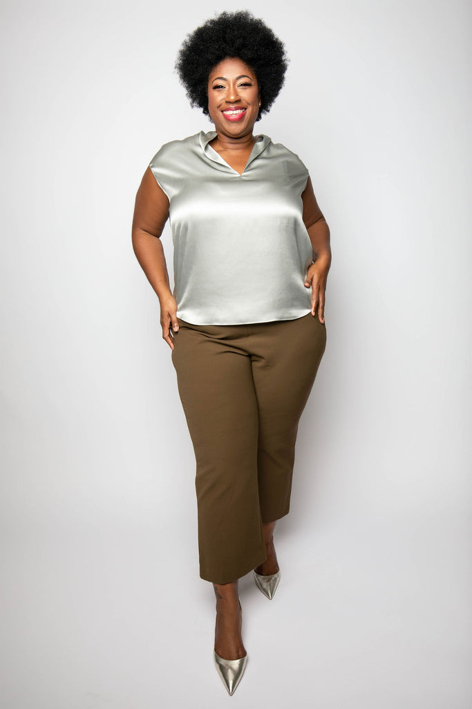 High Waist Crop Flare Pant Designed by Vince.