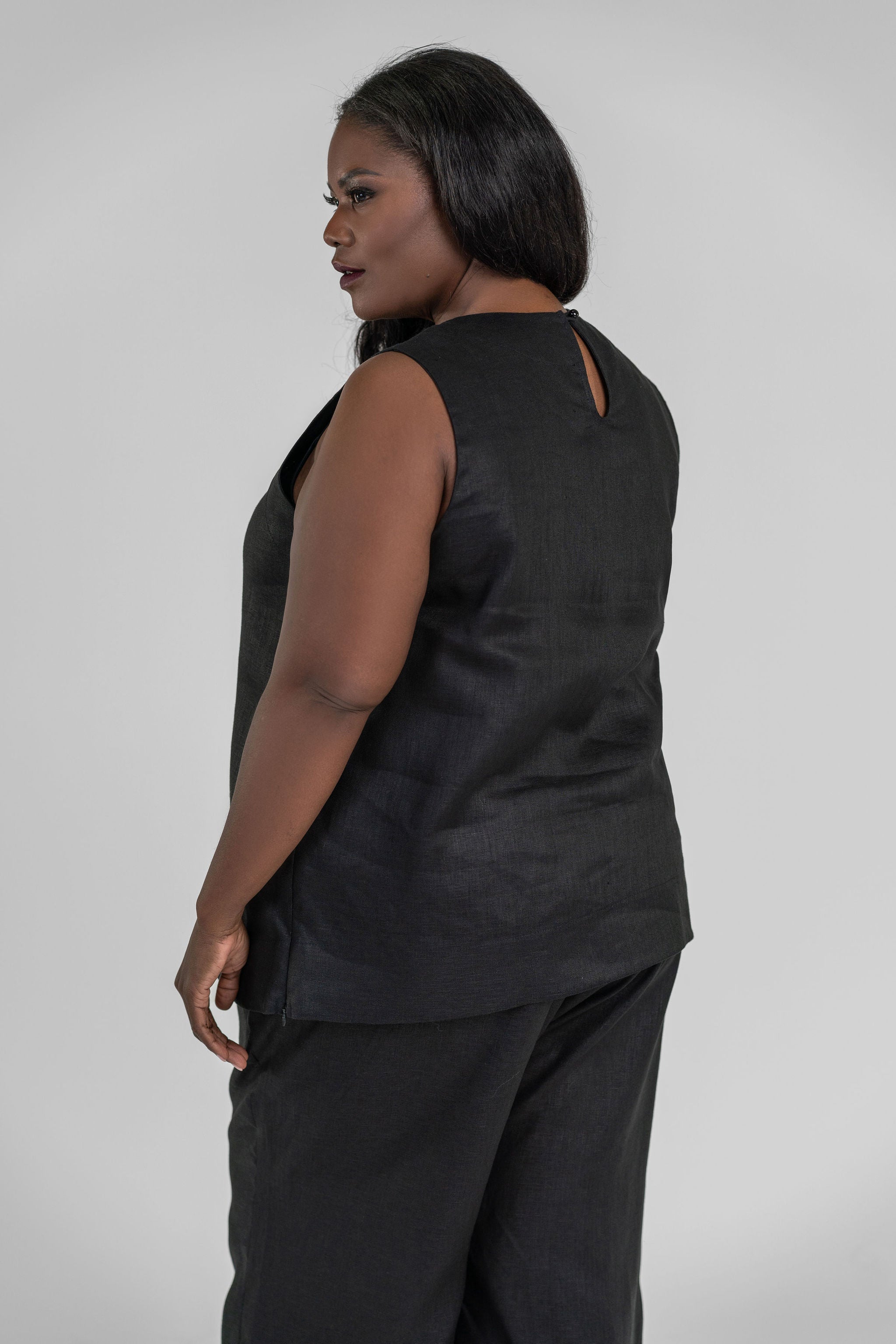 AVA LINEN TANK plus-size - AMOUR781