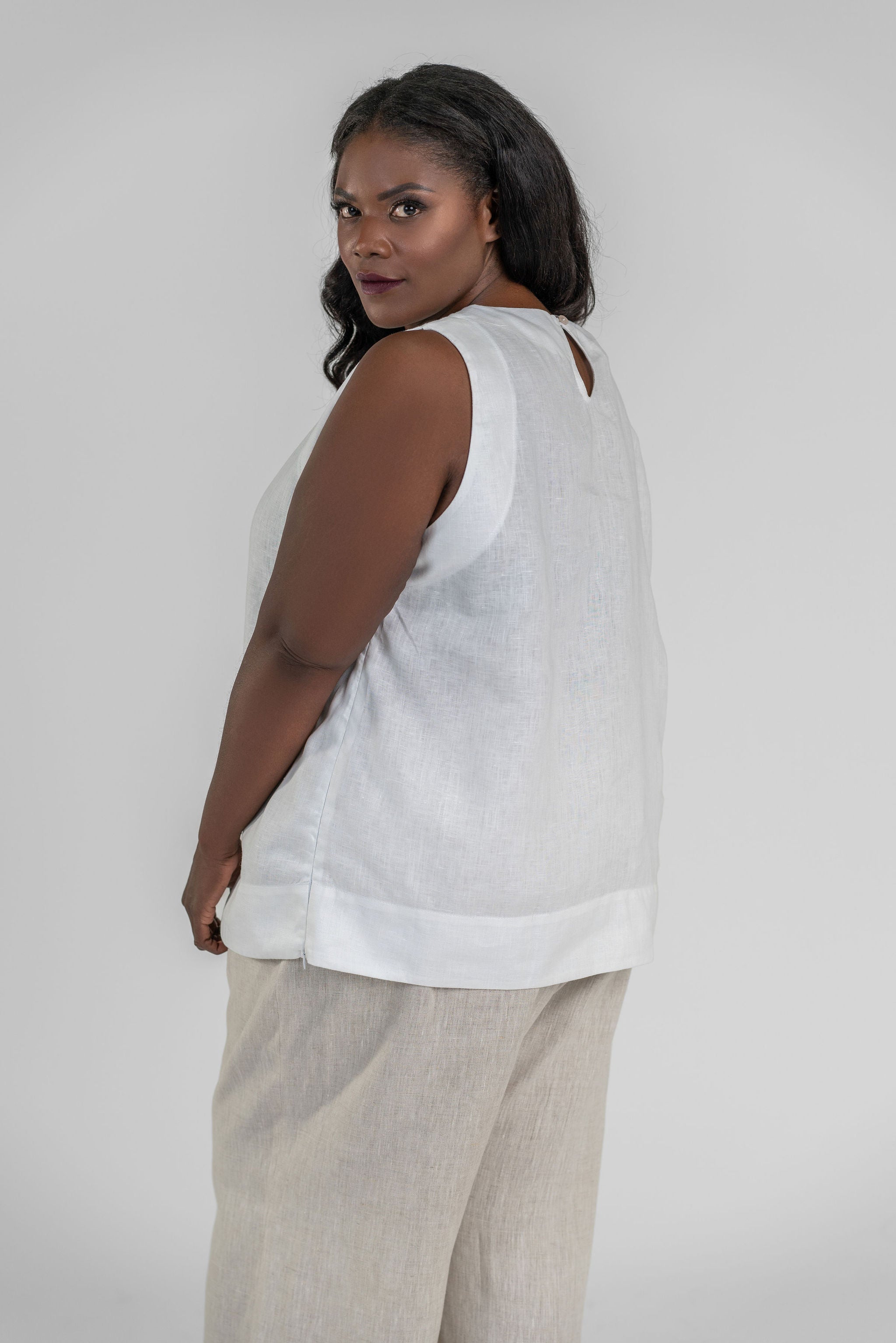 AVA LINEN TANK plus-size - AMOUR781