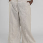 LINEN WIDE LEG PANTS plus-size - AMOUR781