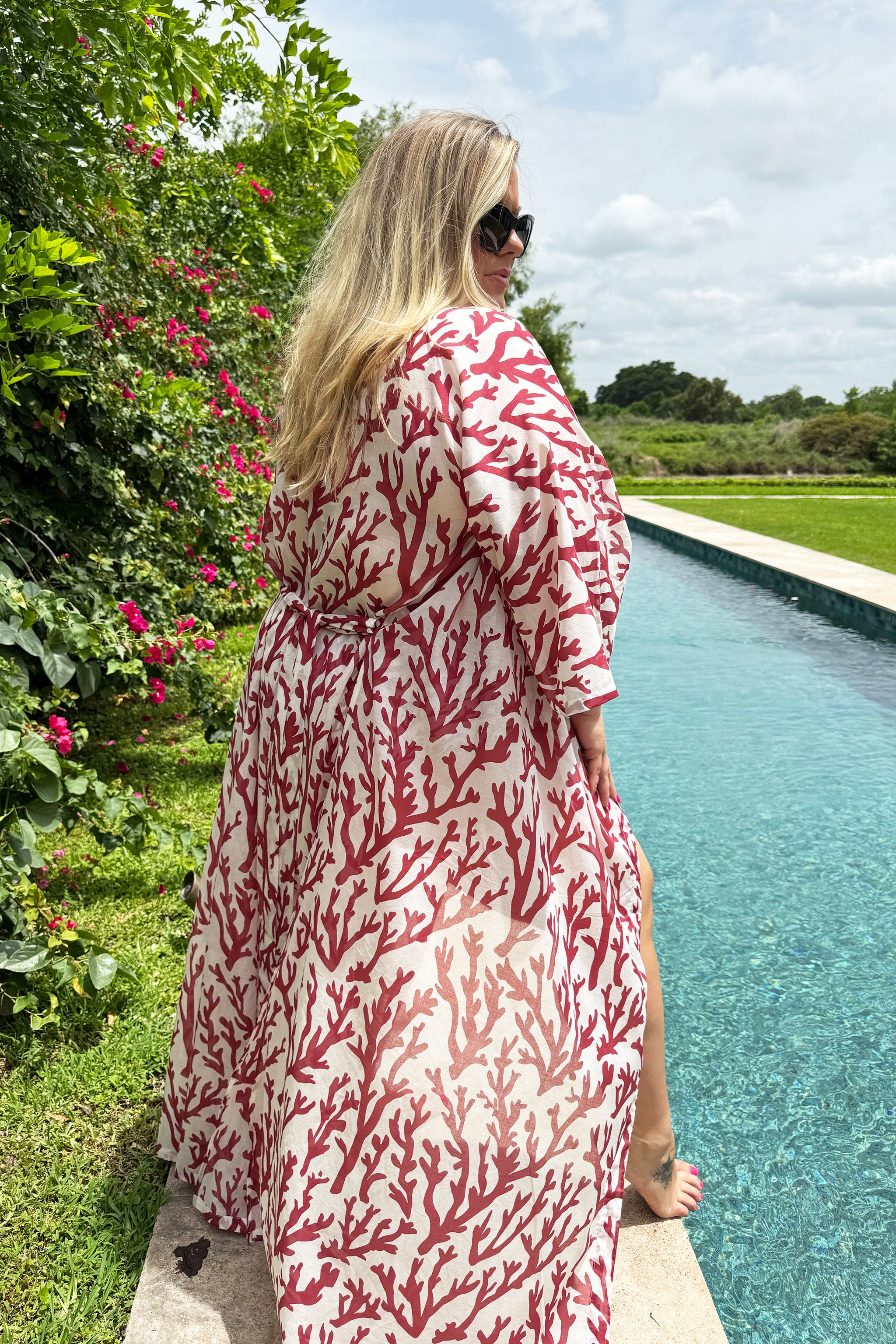 LONG KIMONO COVER-UP plus-size - AMOUR781