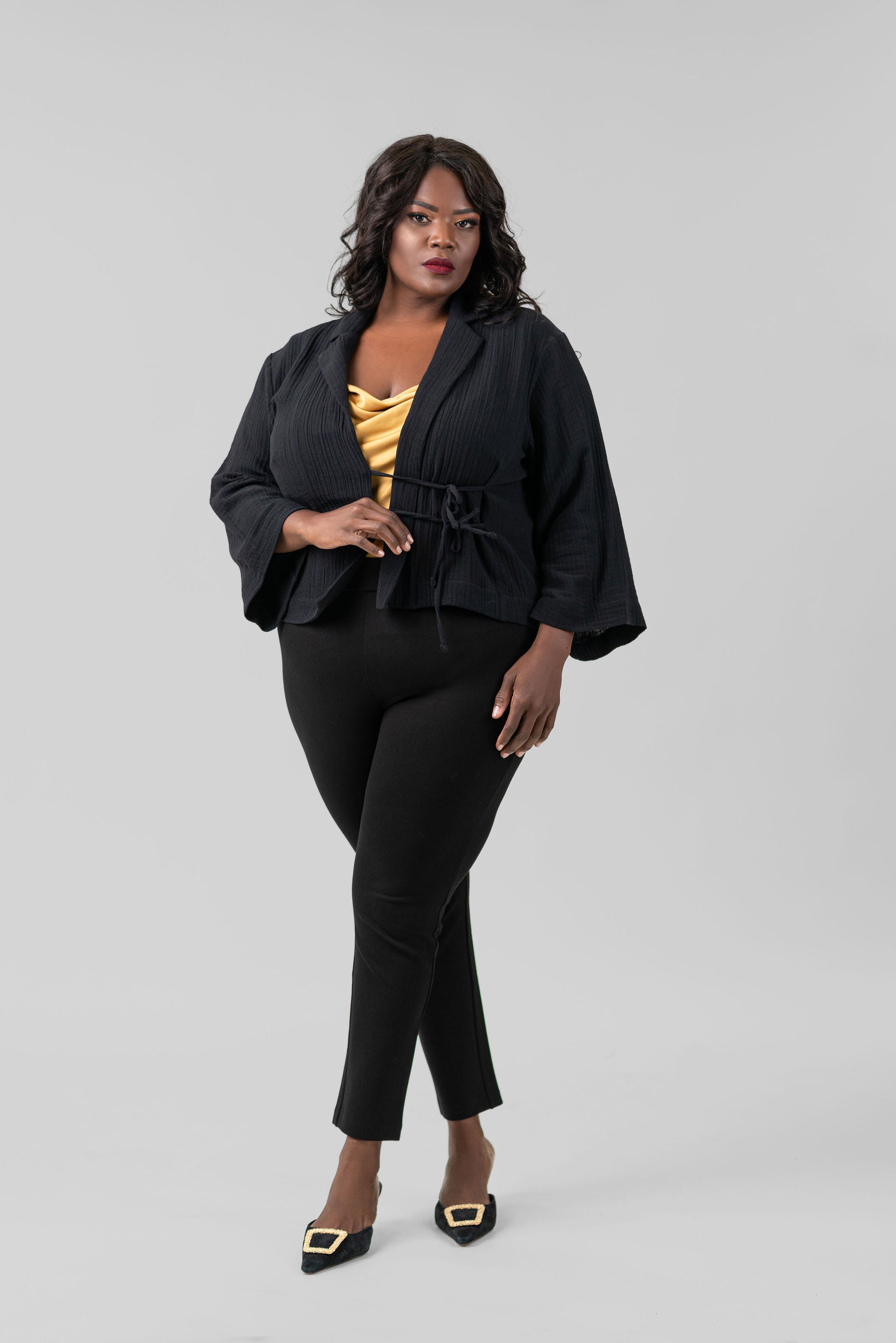 DOUBLEWEAVE SHORT JACKET plus-size - AMOUR781