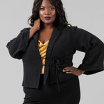 DOUBLEWEAVE SHORT JACKET plus-size - AMOUR781