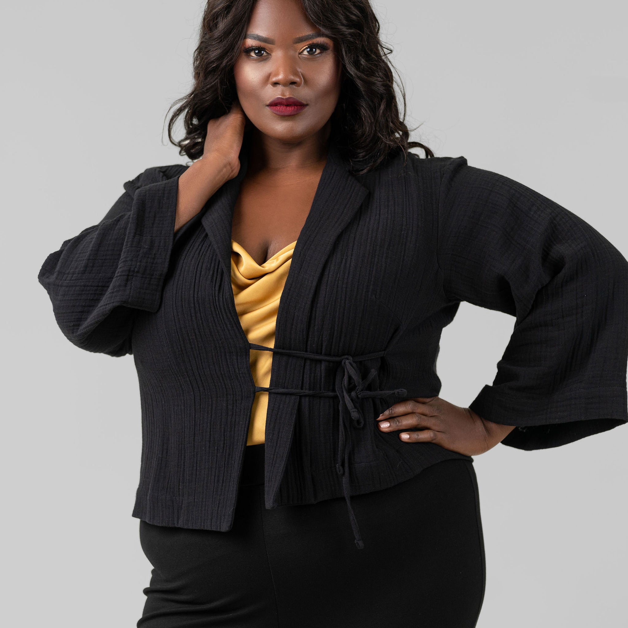 DOUBLEWEAVE SHORT JACKET plus-size - AMOUR781