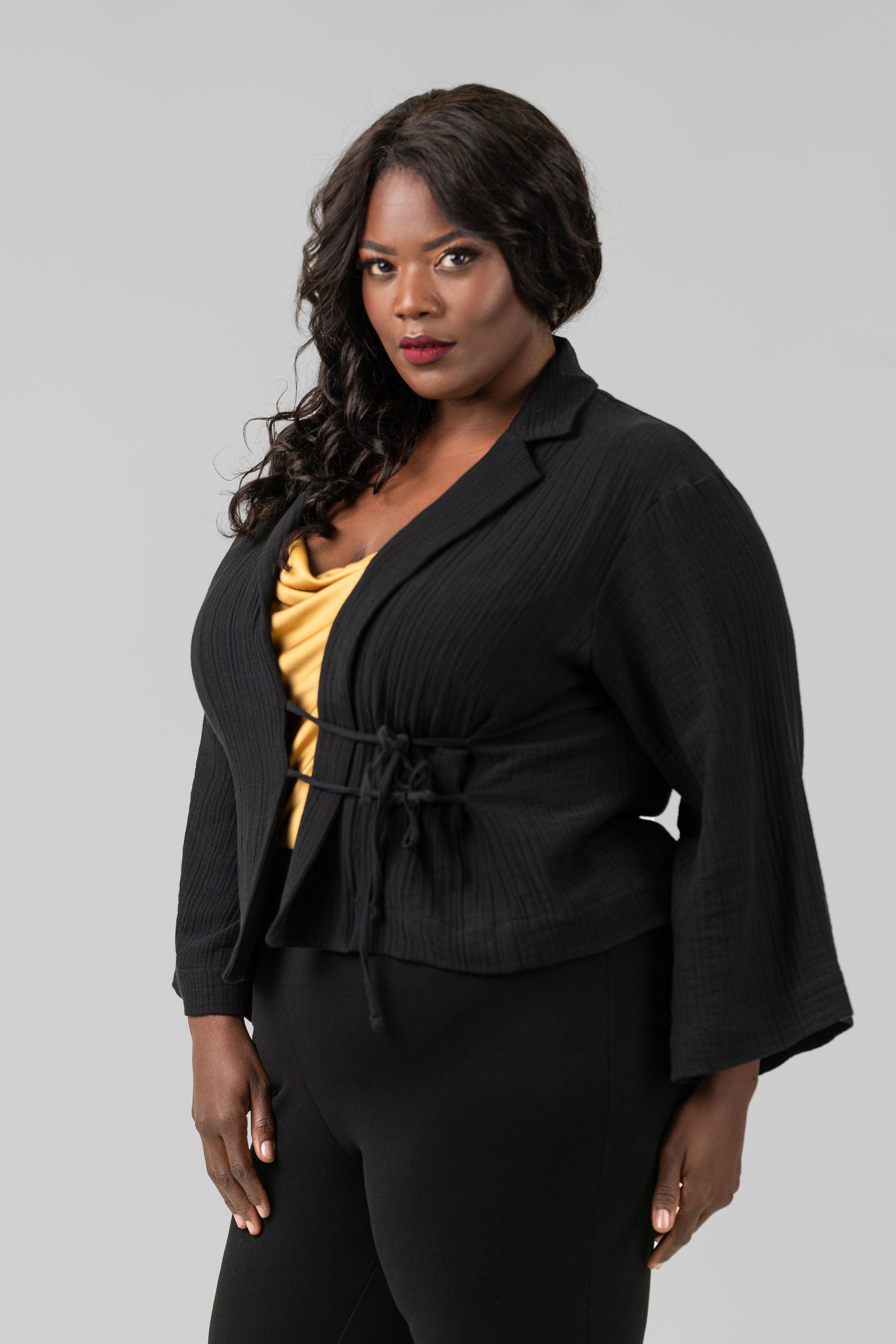 DOUBLEWEAVE SHORT JACKET plus-size - AMOUR781