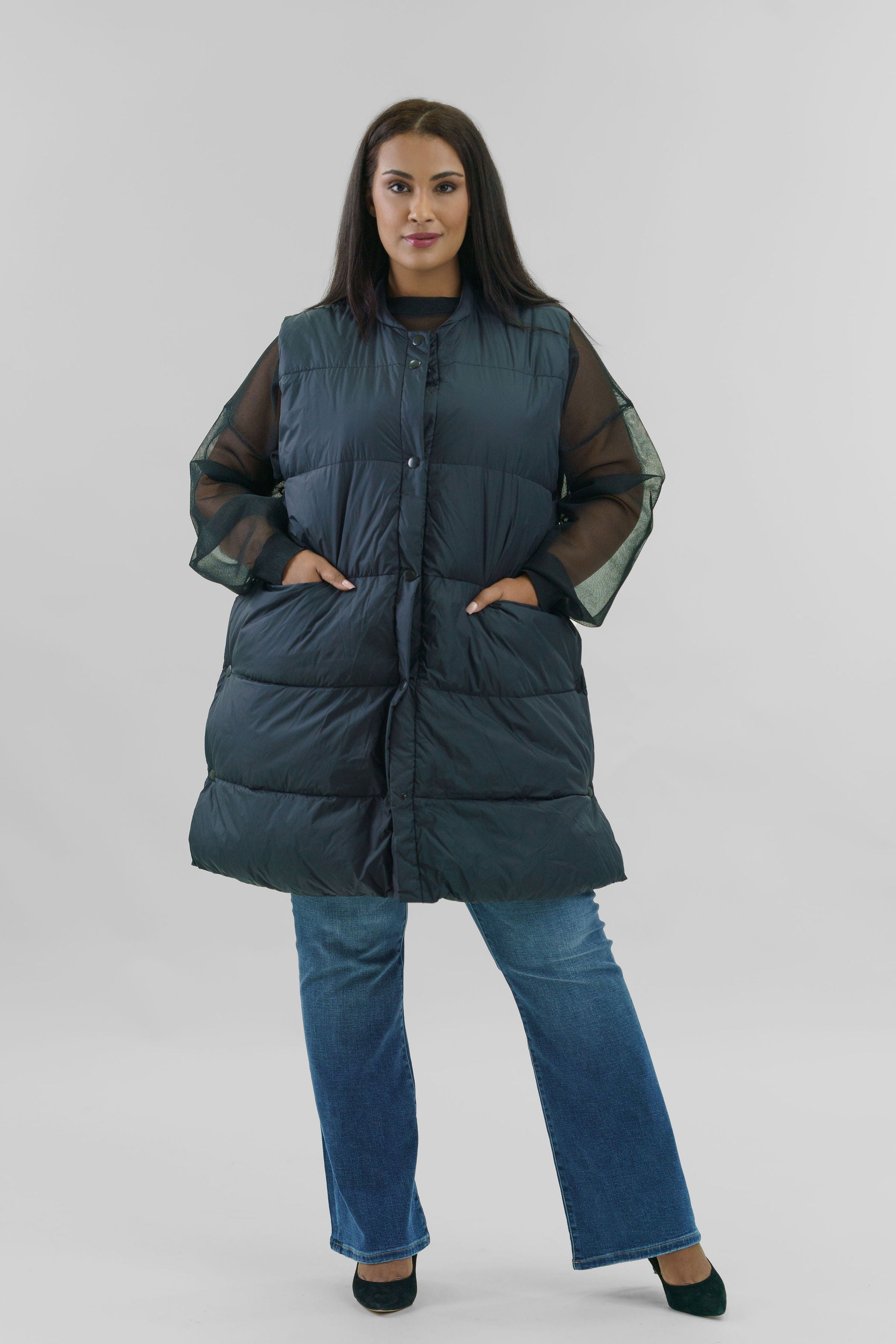 FEATHER DOWN VEST plus-size - AMOUR781