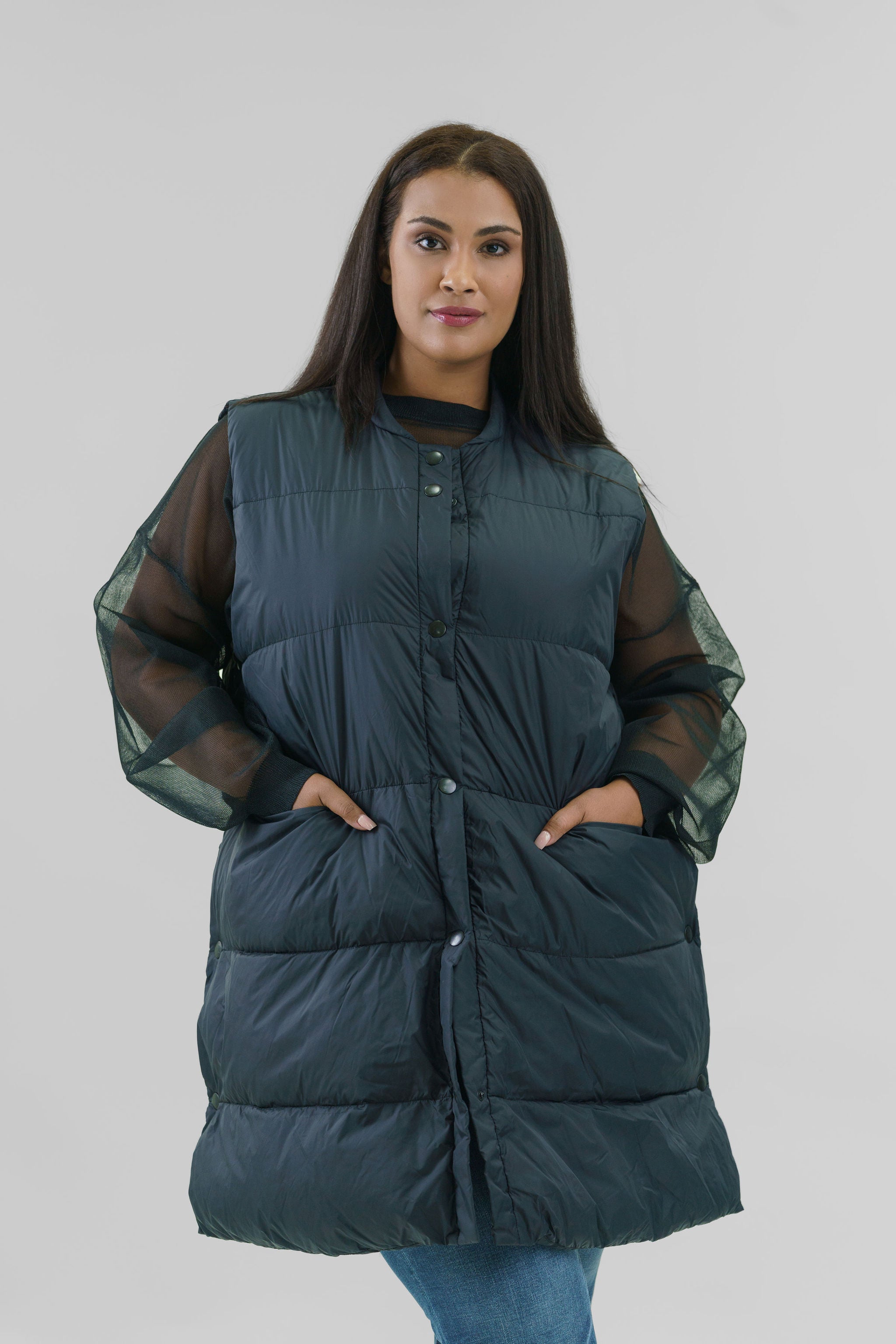 FEATHER DOWN VEST plus-size - AMOUR781