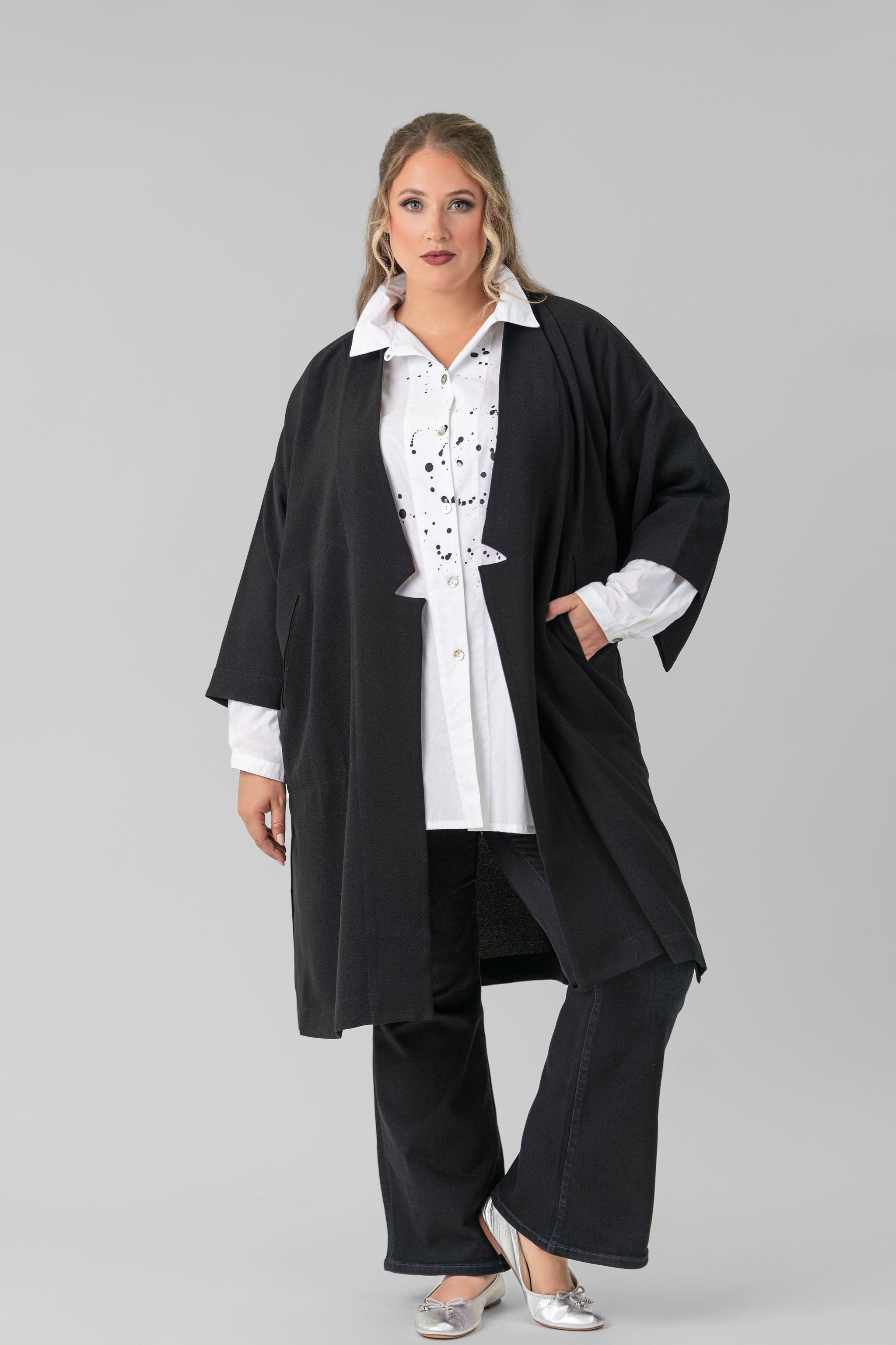 NAMI CREPE KIMONO JACKET plus-size - AMOUR781