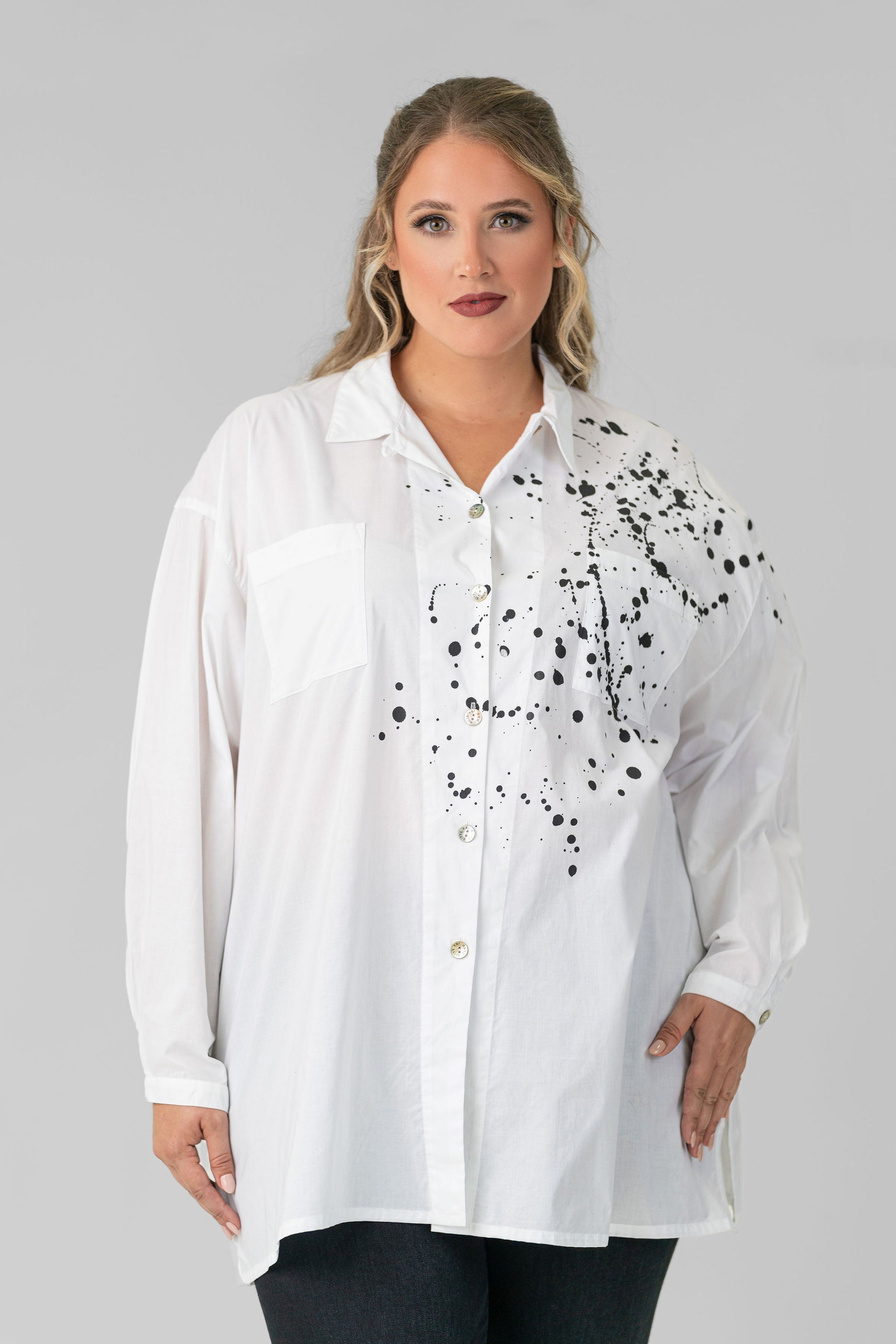 PAINT SPLATTER SHIRT plus-size - AMOUR781
