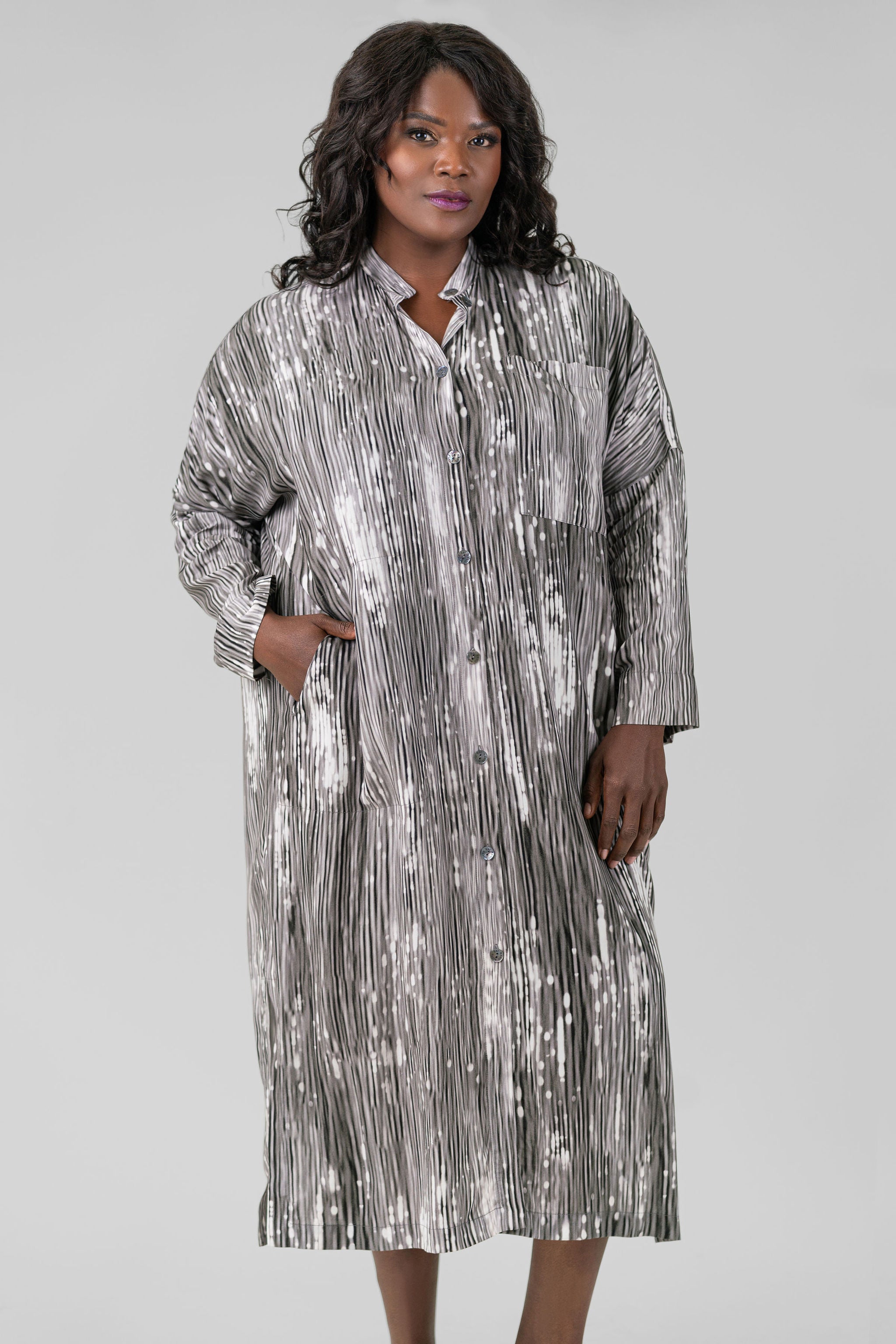 SEA VISCOSE SHIRT DRESS plus-size - AMOUR781