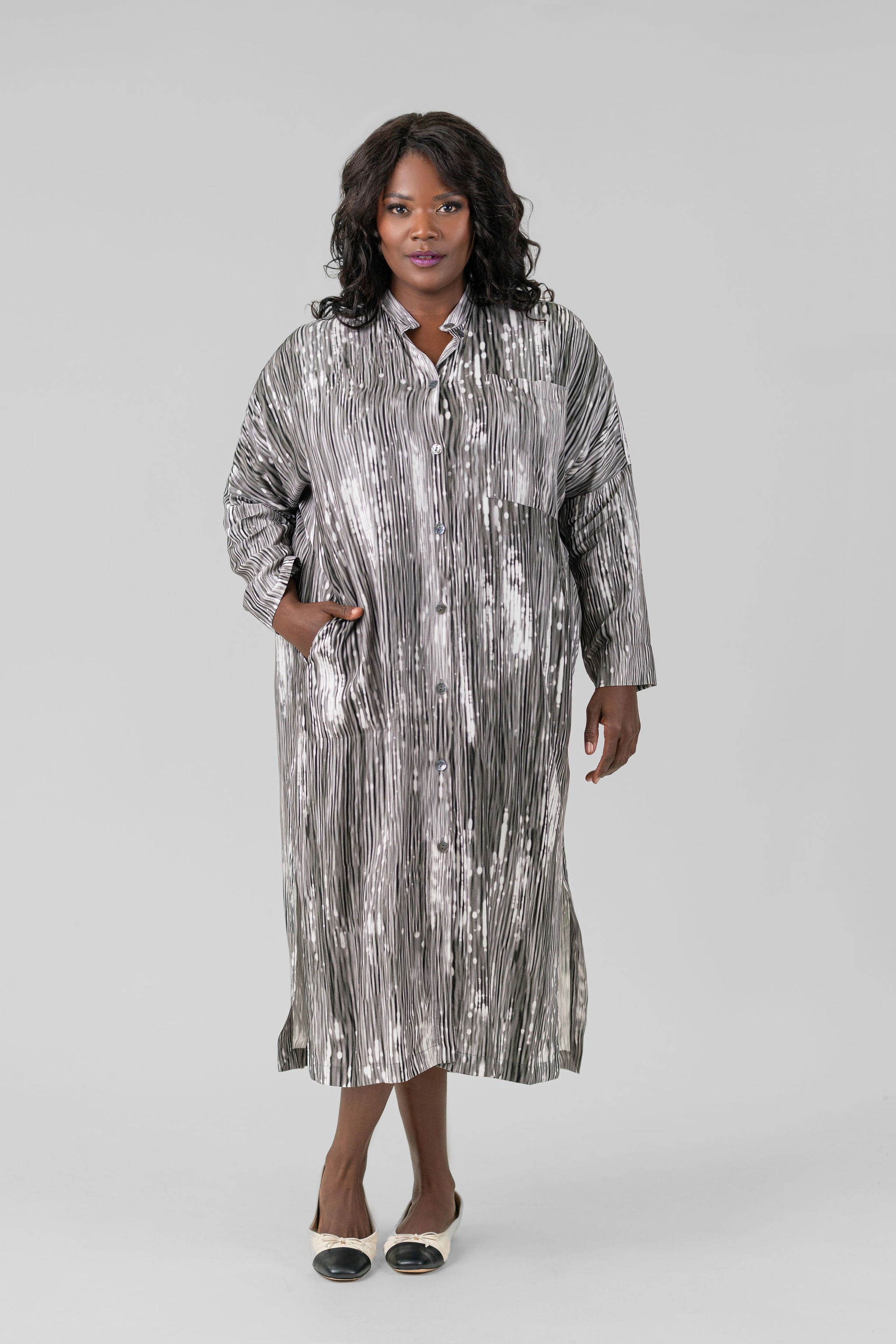 SEA VISCOSE SHIRT DRESS plus-size - AMOUR781