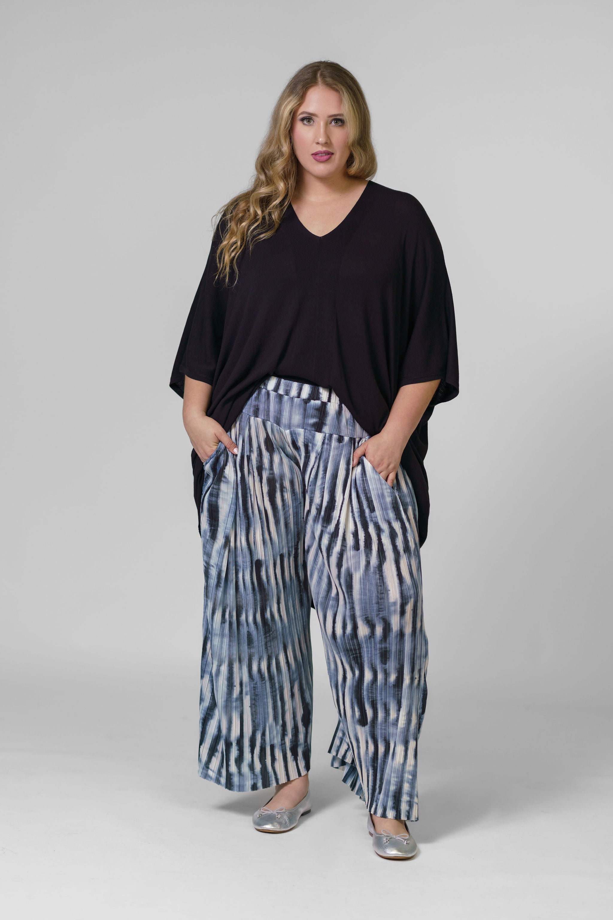 SHIBORI STRIPE PANTS plus-size - AMOUR781