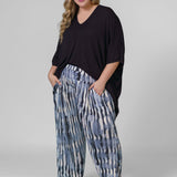 SHIBORI STRIPE PANTS plus-size - AMOUR781