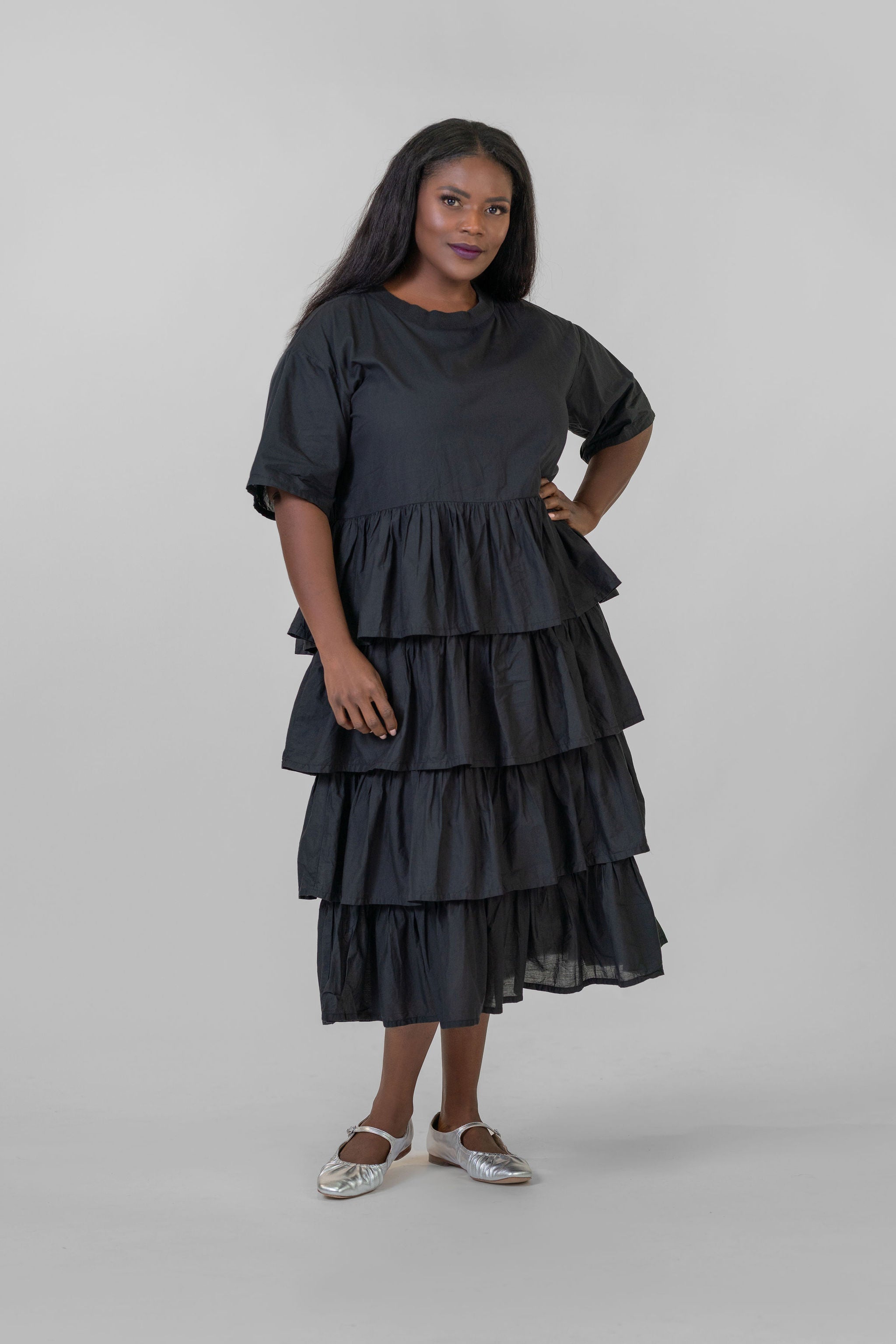 VELLUM VOILE DRESS plus-size - AMOUR781